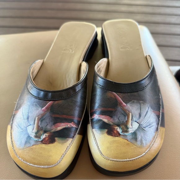 Vintage ICON Degas Ballerina Dancers Wearable Art Mules Slides Sz 8 - Picture 12 of 15